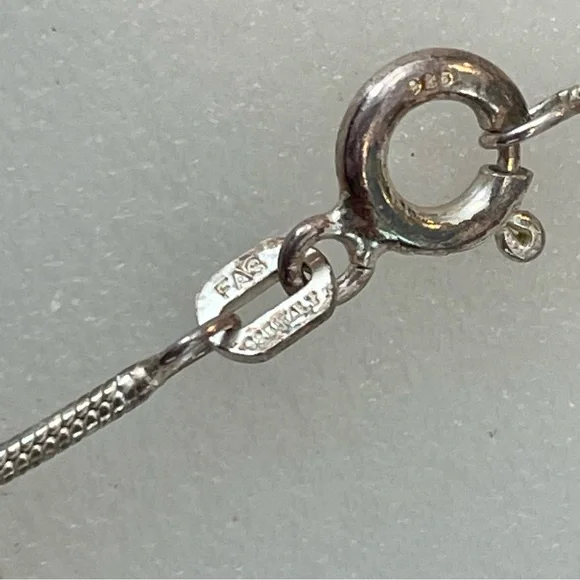 925 Sterling Silver Natural Black Onyx Navajo Southwest Pendant Necklace - Picture 4 of 7